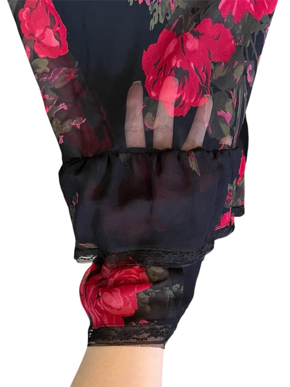 Vintage Betsey Johnson New York Silk Sheer Mesh & Lace Floral Mermaid Slip Dress - Picture 7 of 12